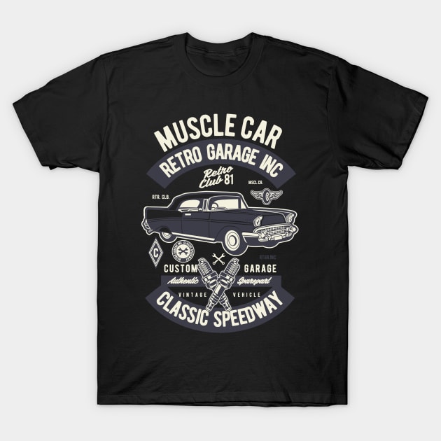 Retro Muscle Car T-Shirt by p308nx